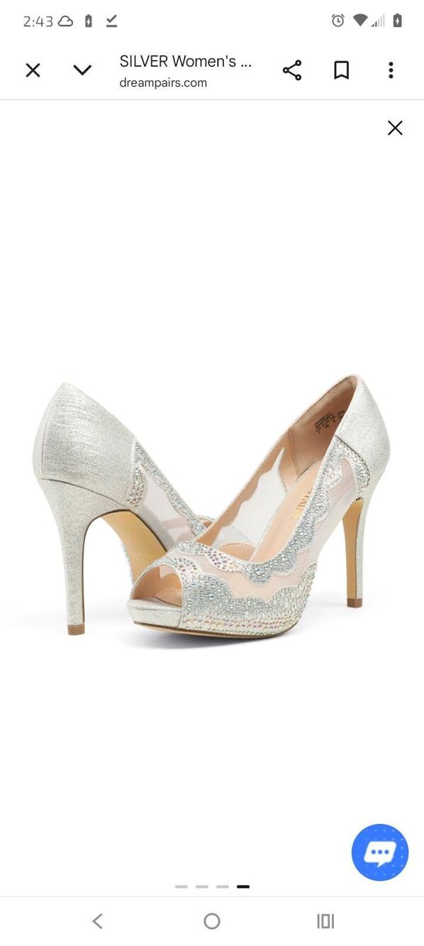 8.5 Dream Pairs Divine Silver Rhinestone Stiletto High Heel Shoes Wedding Prom